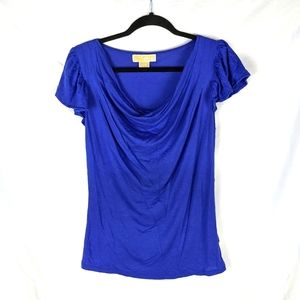 Michael Michael Kors Blue Cowl Neck Top sz M